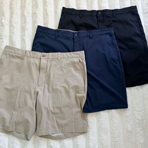 Like New Ben Hogan Performance Golf Short Bundle Sz 38 9” Long Black Navy Tan